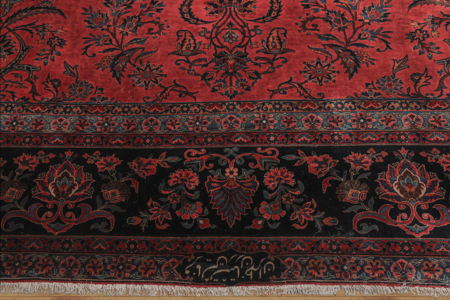 Annies Palace Hand Knotted Persian 100% Wool  Traditional  Oriental Area Rug Orangey Red,Navy Color