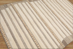 Koschwanez 5x7 Hand Tufted Hand Made 100% Wool Designer Modern & Contemporary Oriental Area Rug Ivory, Tan Color