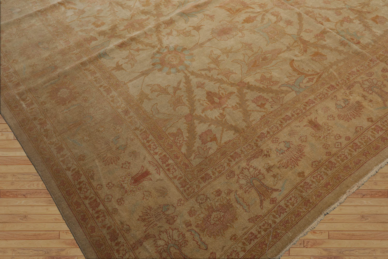 Abramina Palace Hand Knotted 100% Wool Oushak Traditional Oriental Area Rug Beige, Tan Color