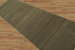 Orlan Runner Hand Knotted Tibetan 100% Wool Michaelian & Kohlberg Modern & Contemporary Oriental Area Rug Green, Gold Color