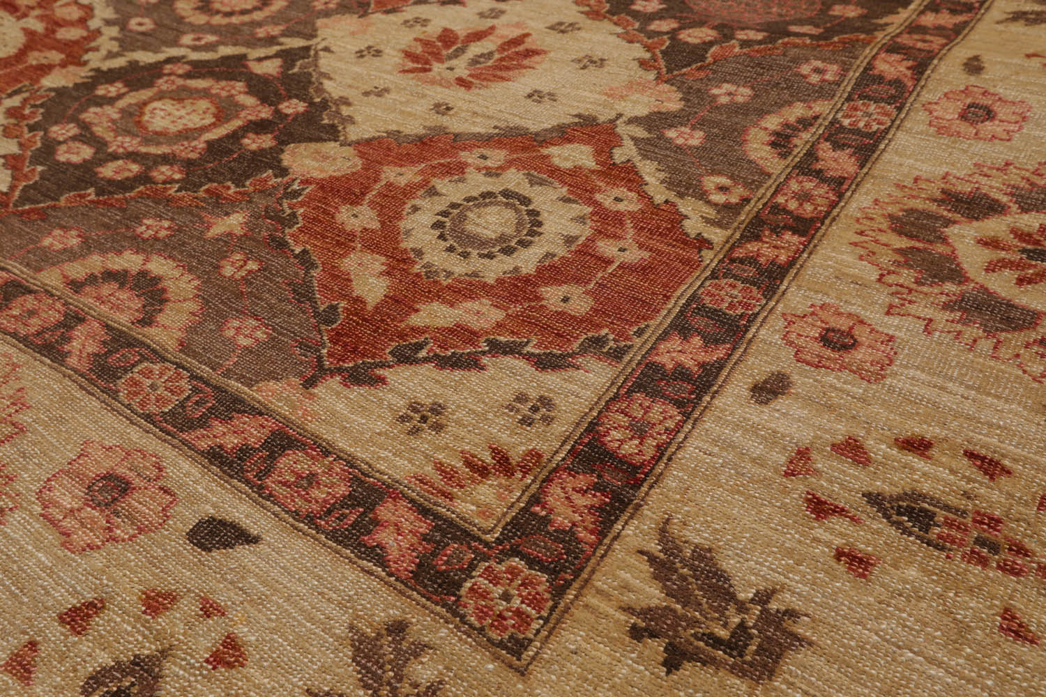 Onye 8x10 Hand Knotted 100% Wool Peshawar Traditional Oriental Area Rug Tan, Brown Color