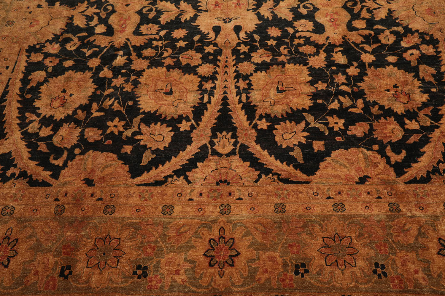 Hagerman Palace Hand Knotted 100% Wool Chobi Peshawar Traditional Oriental Area Rug Charcoal, Sage Color
