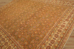 Nastja 10x14 Hand Knotted 100% Wool Chobi Peshawar Traditional Oriental Area Rug mossy gold, Beige Color