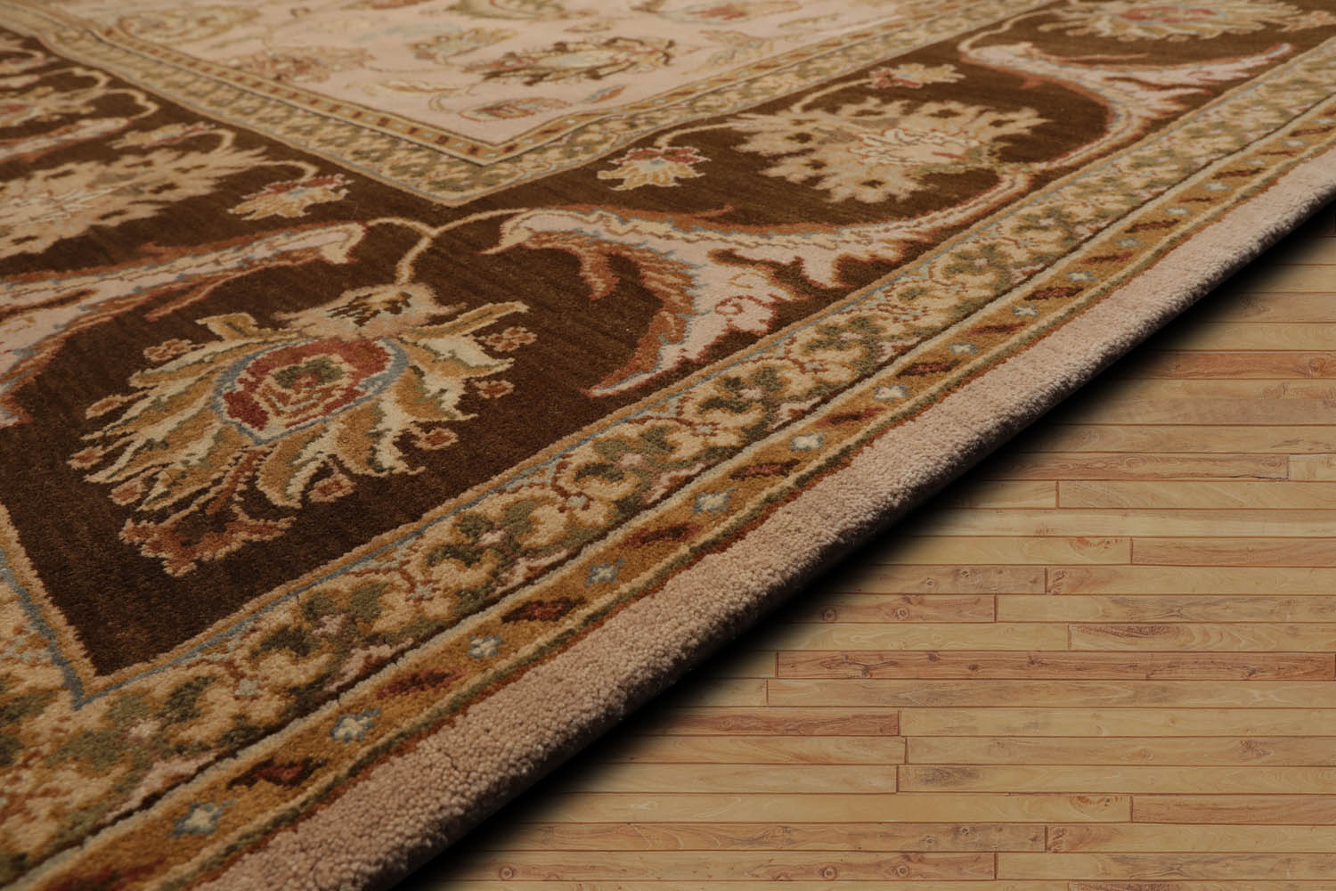 Strahan 9x12 Hand Knotted 100% Wool Agra Traditional Oriental Area Rug Beige, Brown Color