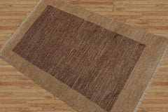 Delk 2x3 Hand Knotted 100% Wool Chobi Peshawar Modern & Contemporary Oriental Area Rug Brown, Beige Color
