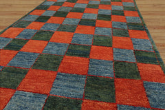 Kilgour 3x5 Hand Knotted 100% Wool Peshawar Modern & Contemporary Oriental Area Rug Orange, Blue Color