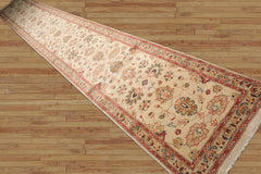 Holte Runner Hand Knotted Persian 100% Wool Chobi Peshawar Traditional Oriental Area Rug Beige, Coral Color