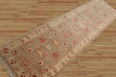 Samarkand Runner Hand Knotted 100% Wool Chobi Peshawar Traditional Oriental Area Rug toupe, Beige Color