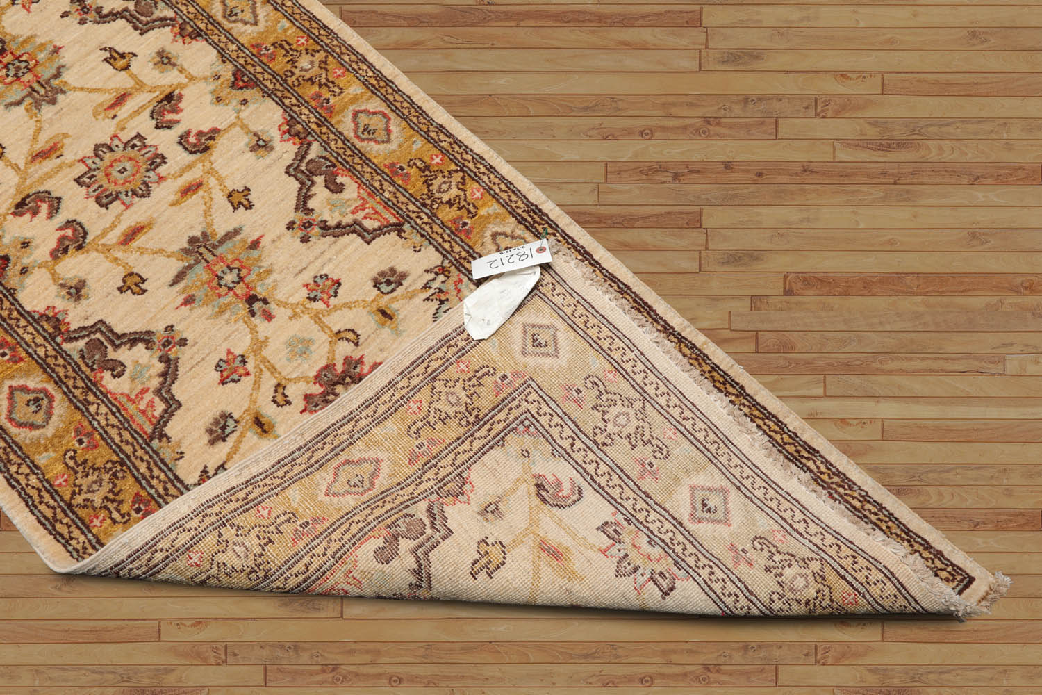 Ruqayyah Runner Hand Knotted Persian 100% Wool Chobi Peshawar Traditional Oriental Area Rug Beige, Gold Color