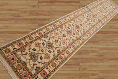 Sulayman Runner Hand Knotted Persian 100% Wool Chobi Peshawar Traditional Oriental Area Rug Beige, Green Color
