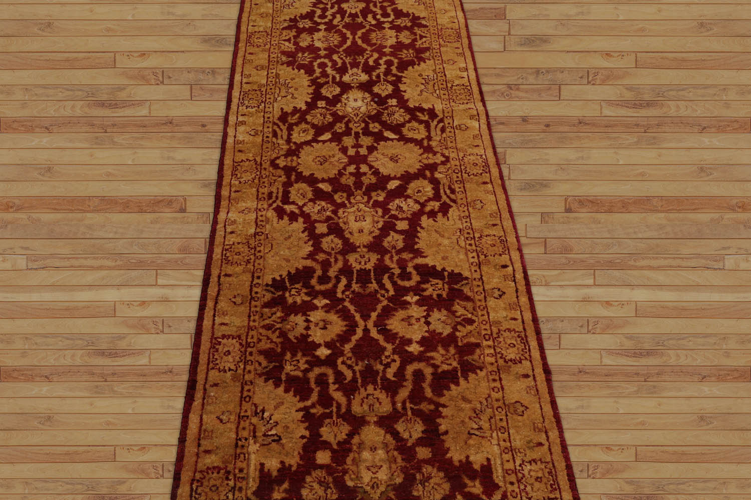 Frankline Runner Hand Knotted Persian 100% Wool Chobi Peshawar Traditional Oriental Area Rug Rusty Red, Gold Color