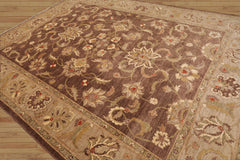 Hooked 9x12 Hand Knotted Persian 100% Wool Chobi Peshawar Traditional Oriental Area Rug Brown, Tan Color