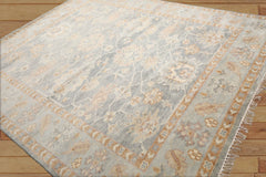 10' x14'  Light Gray Slate Tan Color Hand Knotted Oriental 100% Wool Transitional Oriental Rug