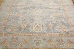 Multi Size Light Gray, Slate Hand Knotted Oriental 100% Wool Oushak Transitional Oriental Area Rug