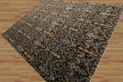 Leroi 8x10 Hand Knotted Tibetan 100% Wool  Transitional  Oriental Area Rug Brown,Slate Color