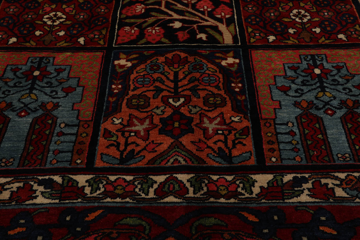 Patternson 8x10 Hand Knotted 100% Wool Bhakhtiari Traditional Oriental Area Rug Navy, Red Color