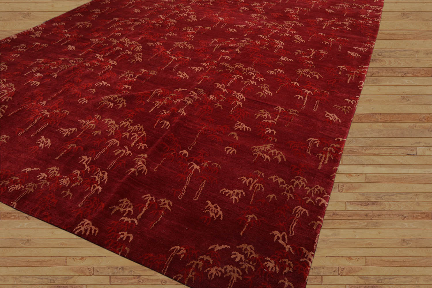 Palace 9x12 Hand Knotted Tibetan 100% Wool Michaelian & Kohlberg Modern & Contemporary  Oriental Area Rug Rusty Red,Tan Color