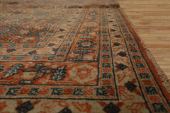 4x6 Hand Knotted Tribal 100% Wool Heriz Traditional 250 KPSI Oriental Area Rug Beige, Burnt Orange Color