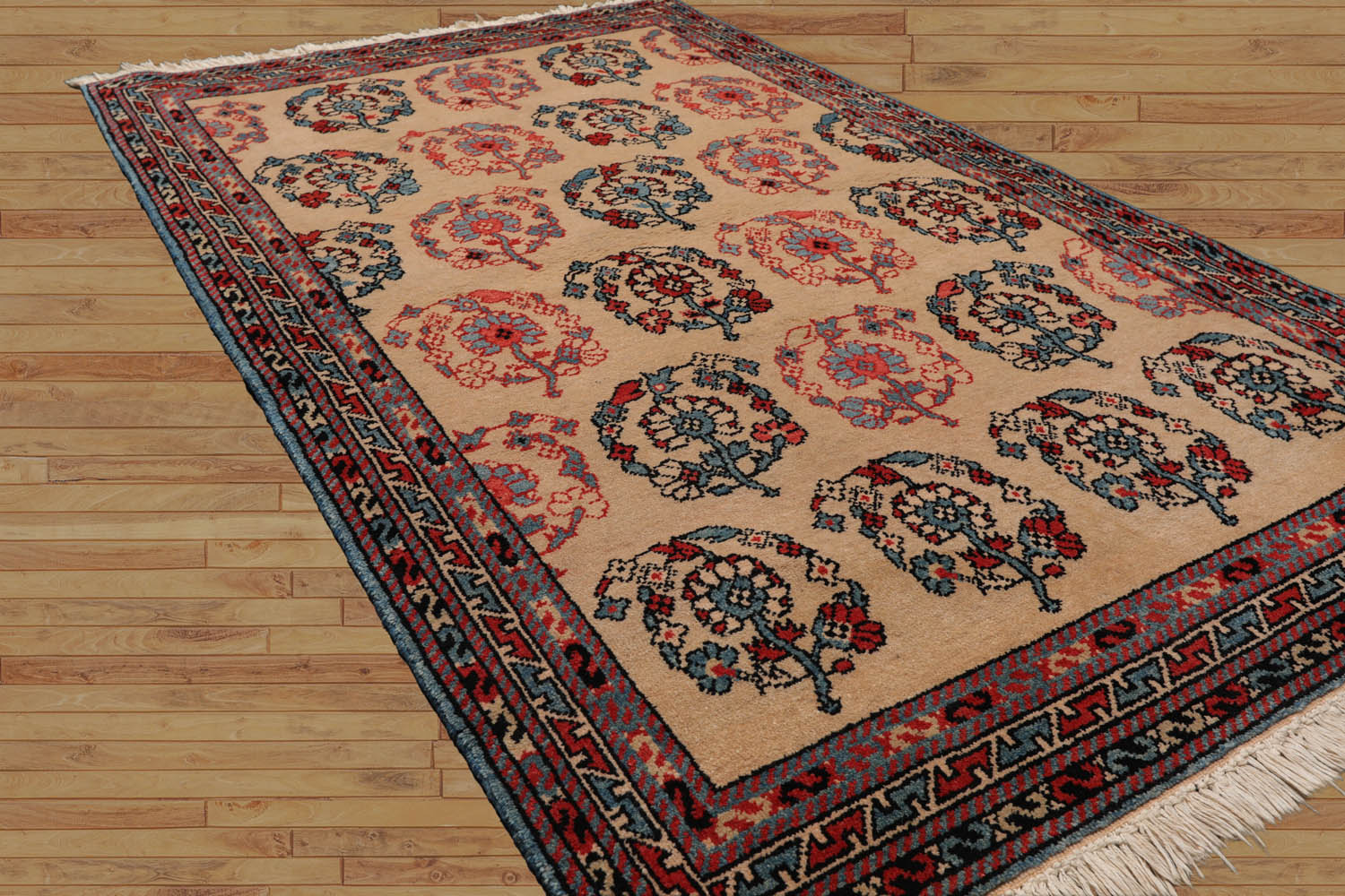 Leshay 3x5 Hand Knotted Tibetan 100% Wool Transitional Oriental Area Rug Beige, Rust Color