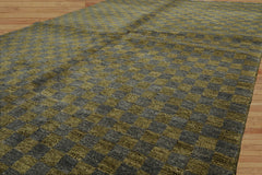 Jakirrah 5x7 Hand Knotted Tibetan 100% Wool Michaelian & Kohlberg Modern & Contemporary Oriental Area Rug Green, Slate Color