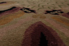 Annies 3'11 x 7' Hand Knotted Tibetan 100% Wool Michaelian & Kohlberg Modern & Contemporary Oriental Area Rug Beige, Sage Color