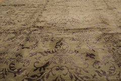 Faelynn 9x12 Mark Phillips Hand Knotted Tibetan 100% Wool Damask Contemporary Area Rug Moss, Graphite Color