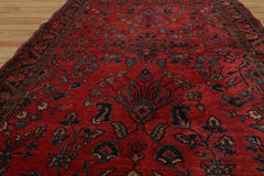 Terramuggus 4x6 Vintage Saroukk Hand Knotted Traditional Wool Area Rug Red