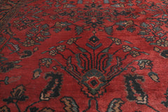 Terramuggus 4x6 Vintage Saroukk Hand Knotted Traditional Wool Area Rug Red