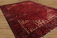Cheraw 10x14 Hand Knotted 100% Wool Heriz Traditional Oriental Area Rug Rust, Rose Color