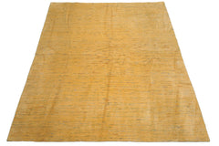 Costilla 8x10 Hand Knotted Tibetan 100% Wool Modern & Contemporary Oriental Area Rug Gold, Green Color