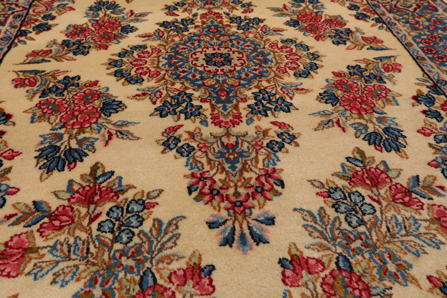 Paiton 3x5 Hand Knotted 100% Wool Heriz Traditional 200 KPSI Oriental Area Rug Ivory, Blue Color
