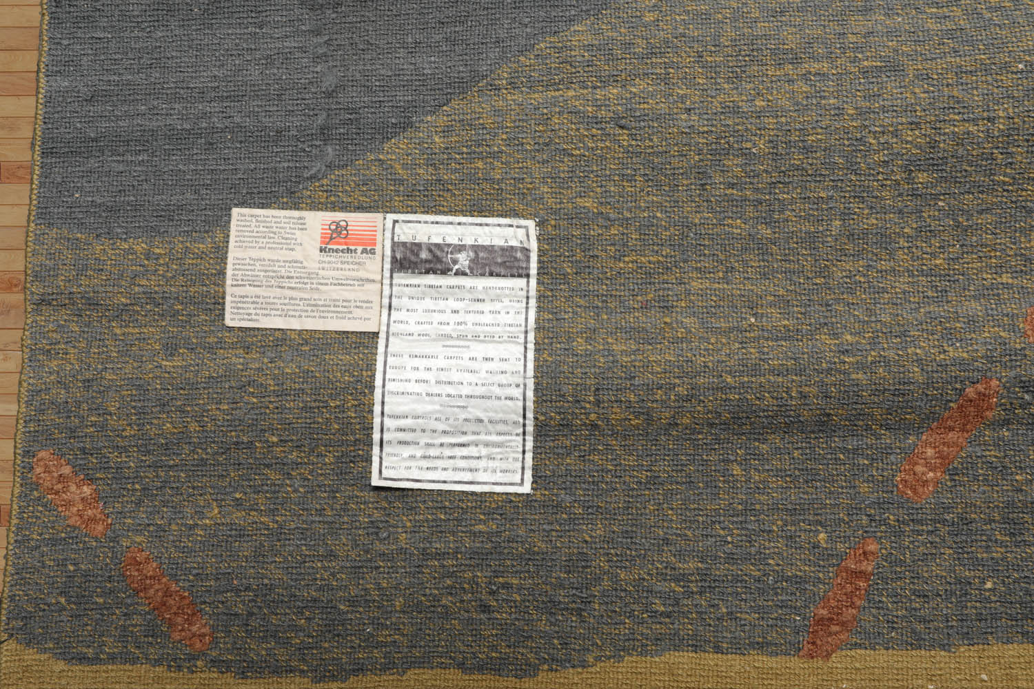 Talladega 6x9 Hand Knotted Tibetan Wool and Silk Tufenkian Modern & Contemporary  Oriental Area Rug Tone On Tone,Gray Color