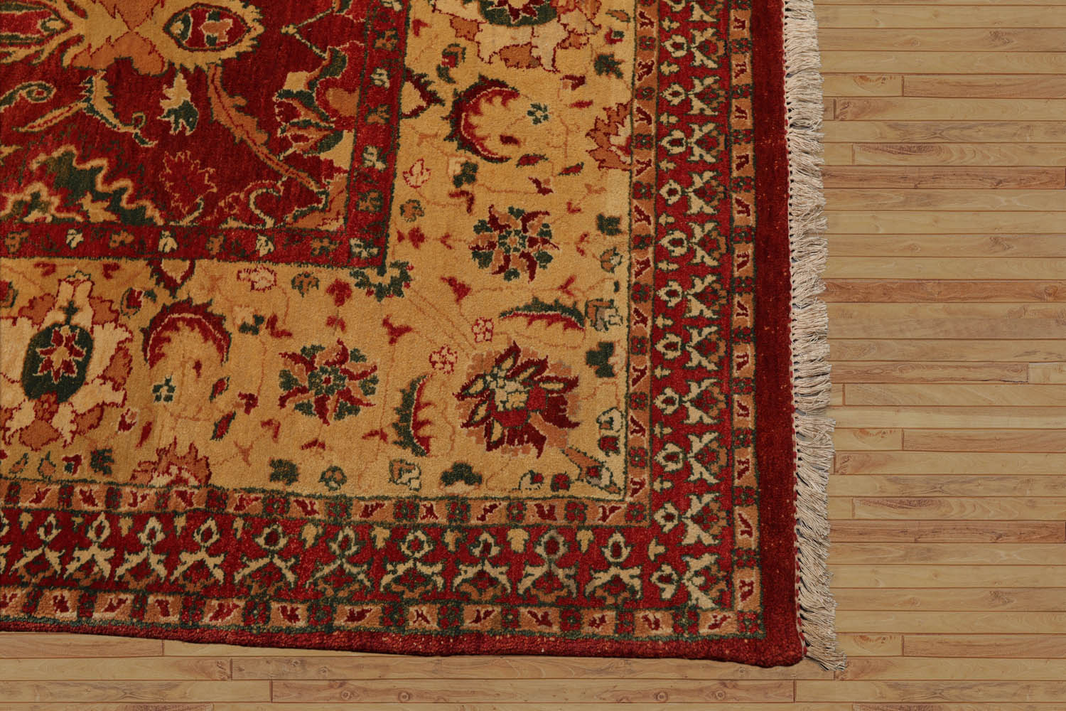Brizeida 9x12 Hand Knotted Arts & Crafts 100% Wool Michaelian & Kohlberg Arts & Crafts Oriental Area Rug Rusty Red, Gold Color