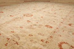 Annkathrin Palace Hand Knotted Oushak 100% Wool Traditional Oriental Area Rug Warm Beige, Caramel Color