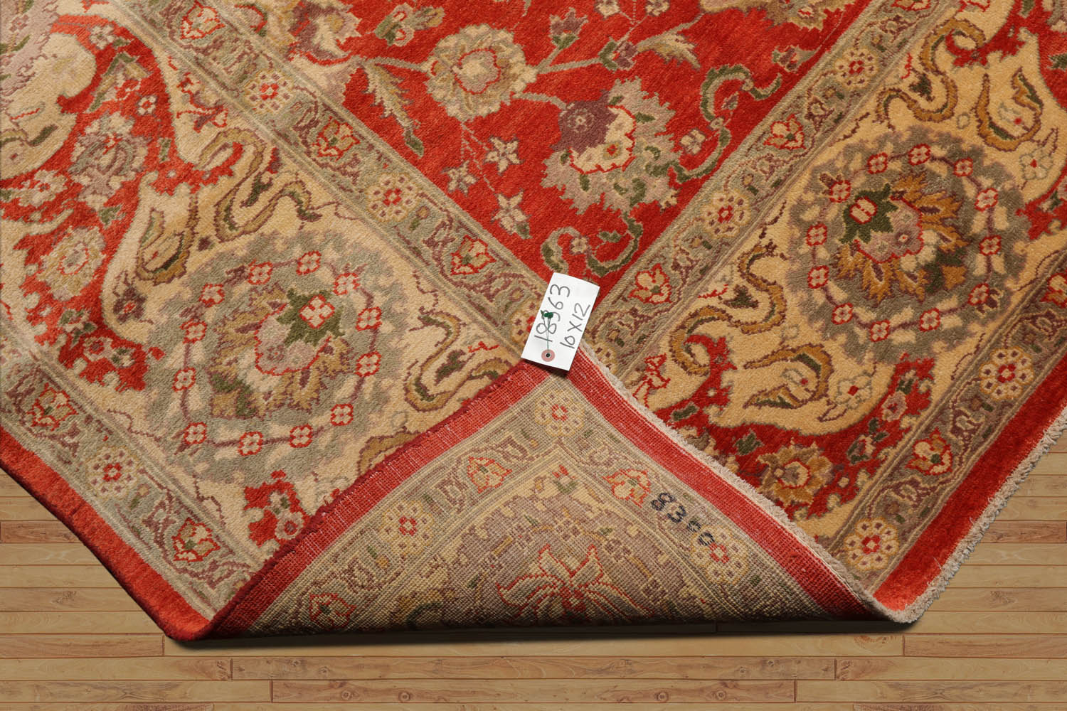 Elsmere 9x12 Hand Knotted 100% Wool Peshawar Traditional Oriental Area Rug Coral, Beige Color