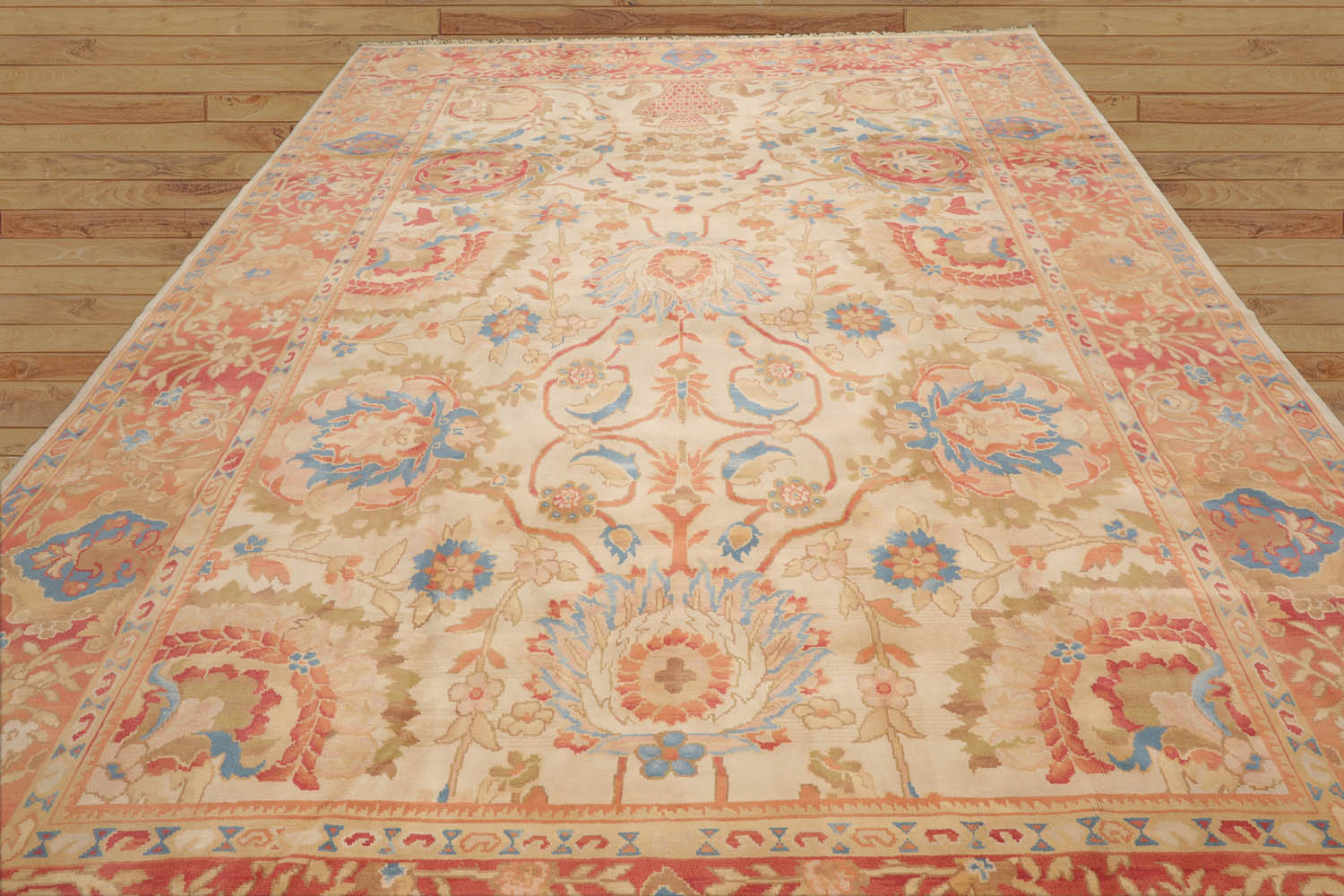 Andy 9x12 Hand Knotted Turkish Oushak  100% Wool Arts & Crafts Oriental Area Rug Ivory, Rose Color