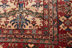 Lesane Palace Hand Knotted 100% Wool Kazakh Traditional Oriental Area Rug Beige, Coral Color