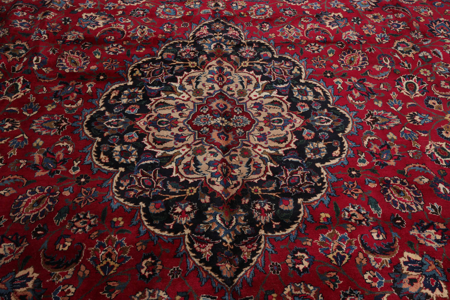 Baugh Palace Hand Knotted 100% Wool Tabriz Traditional Oriental Area Rug Plum, Midnight Blue Color