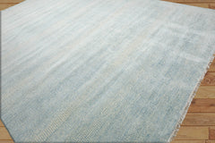 10' x14'  Ivory Aqua Color Hand Knotted Persian Wool and Silk Modern & Contemporary Oriental Area Rug