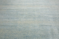 Multi Size Ivory,Aqua Hand Knotted Wool and Silk Modern & Contemporary Oriental Area Rug