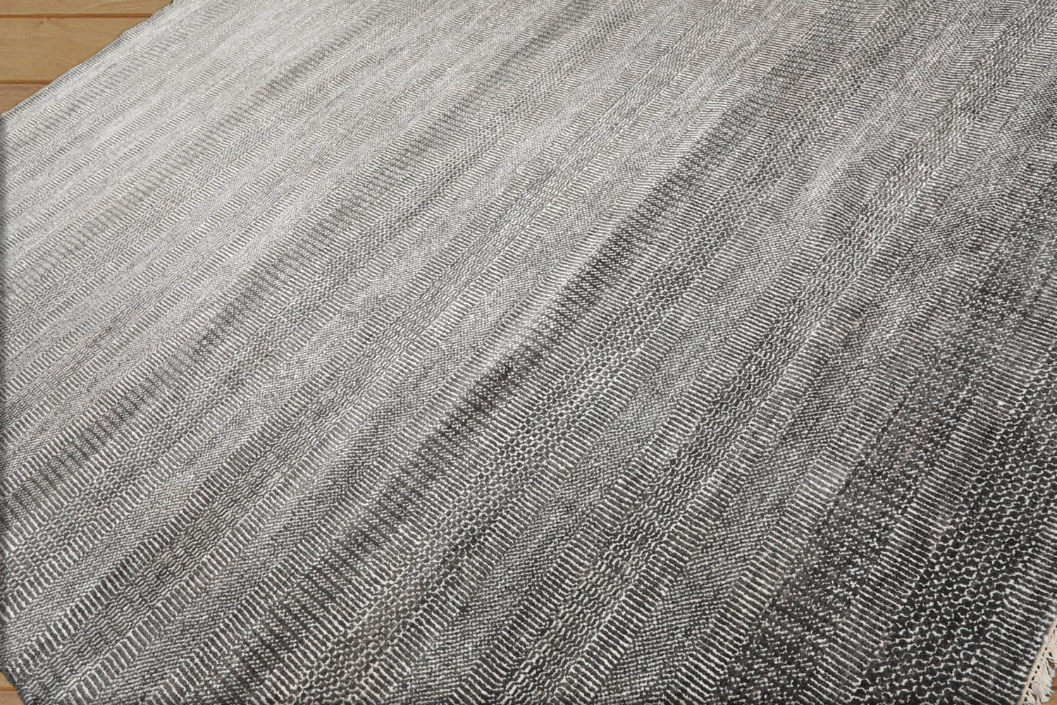 10' x14'  Charcoal White Color Hand Knotted Persian Wool and Silk Modern & Contemporary Oriental Area Rug
