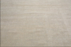 Multi Size Beige, Gray Hand Knotted Wool and Silk Modern & Contemporary Oriental Area Rug