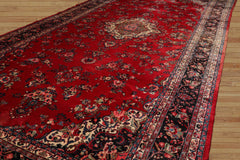 Elwee Palace Red, Charcoal Hand Knotted 100% Wool Traditional Oriental Area Rug