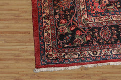 Elwee Palace Red, Charcoal Hand Knotted 100% Wool Traditional Oriental Area Rug