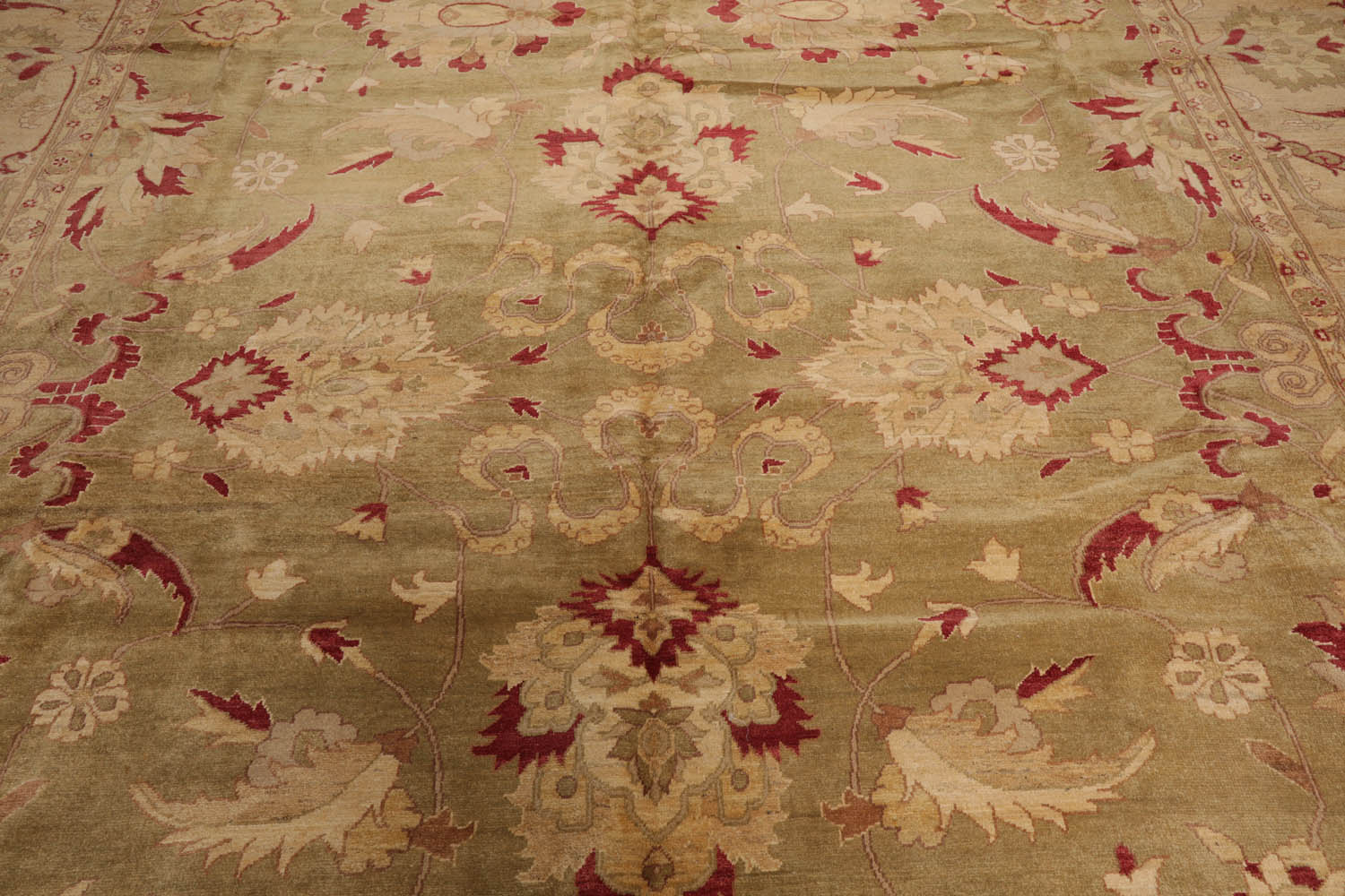 Gair Palace Pistacchio, Beige Hand Knotted 100% Wool Chobi Peshawar Traditional Oriental Area Rug