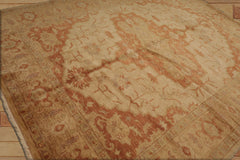 Natalierose 8x10 Hand Knotted Oushak 100% Wool Turkish Oushak Traditional Oriental Area Rug Beige, Muted Teracotta Color