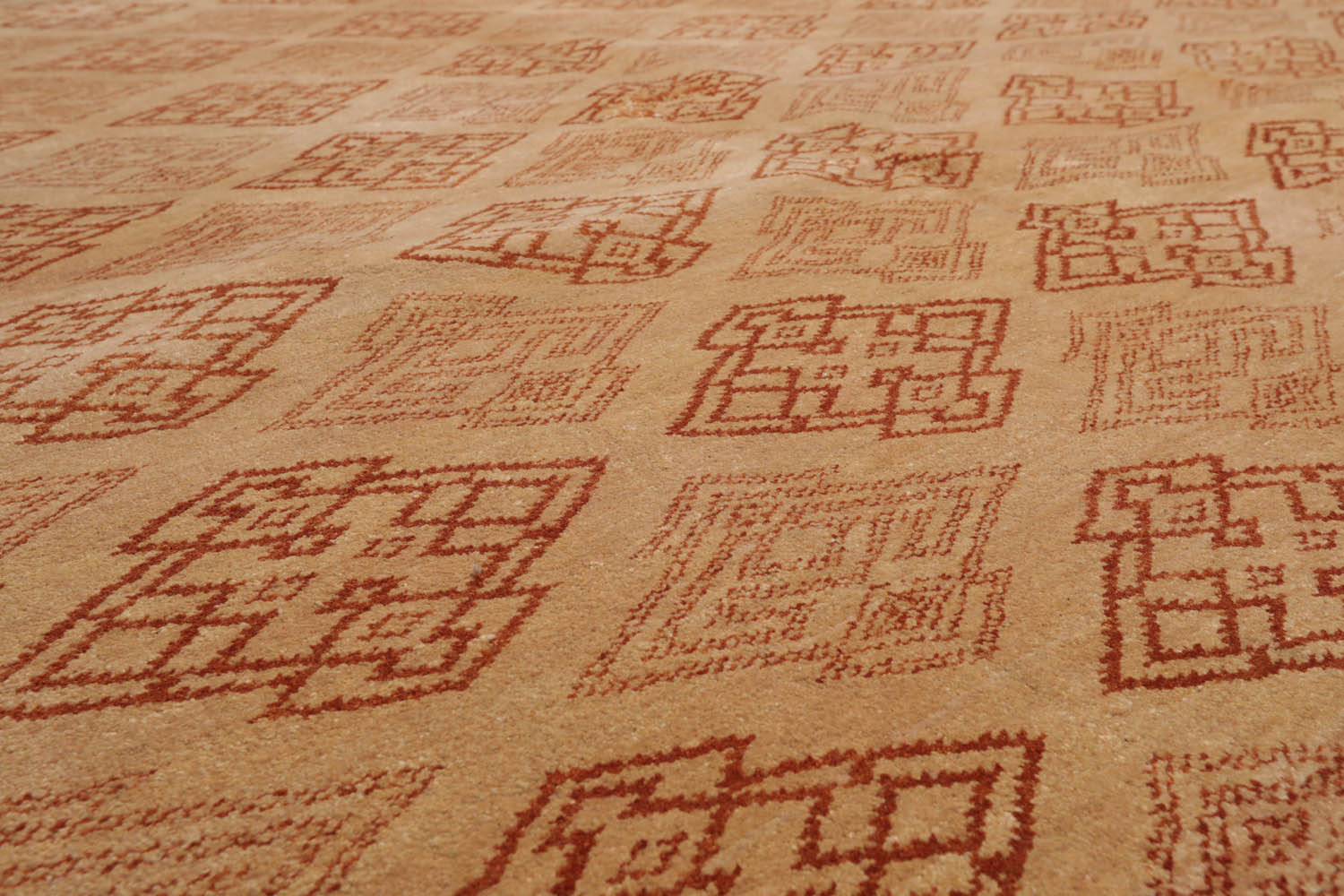 Rarick 8x10 Tan, Caramel Hand Knotted Tibetan 100% Wool Michaelian & Kohlberg Transitional Oriental Area Rug