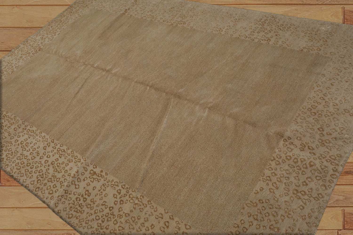Jakobine 6x9 Hand Knotted Tibetan Wool and Silk Lapchi Modern & Contemporary Oriental Area Rug Tone On Tone Beige Color