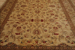 Corrigan 10x14 Hand Knotted 100% Wool Peshawar Traditional Oriental Area Rug Light Gold, Rust Color