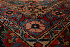 Pewitt Palace Hand Knotted 100% Wool Kashan Traditional Oriental Area Rug Burnt Orange, Midnight Blue Color